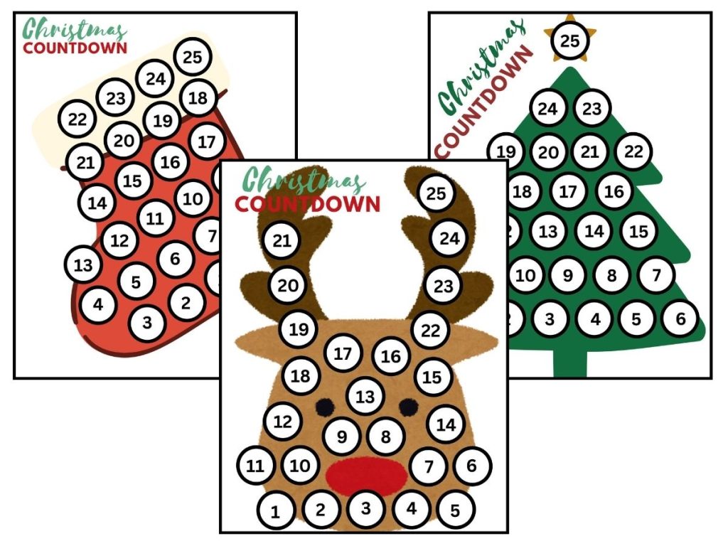 6 cute and free christmas countdown printables